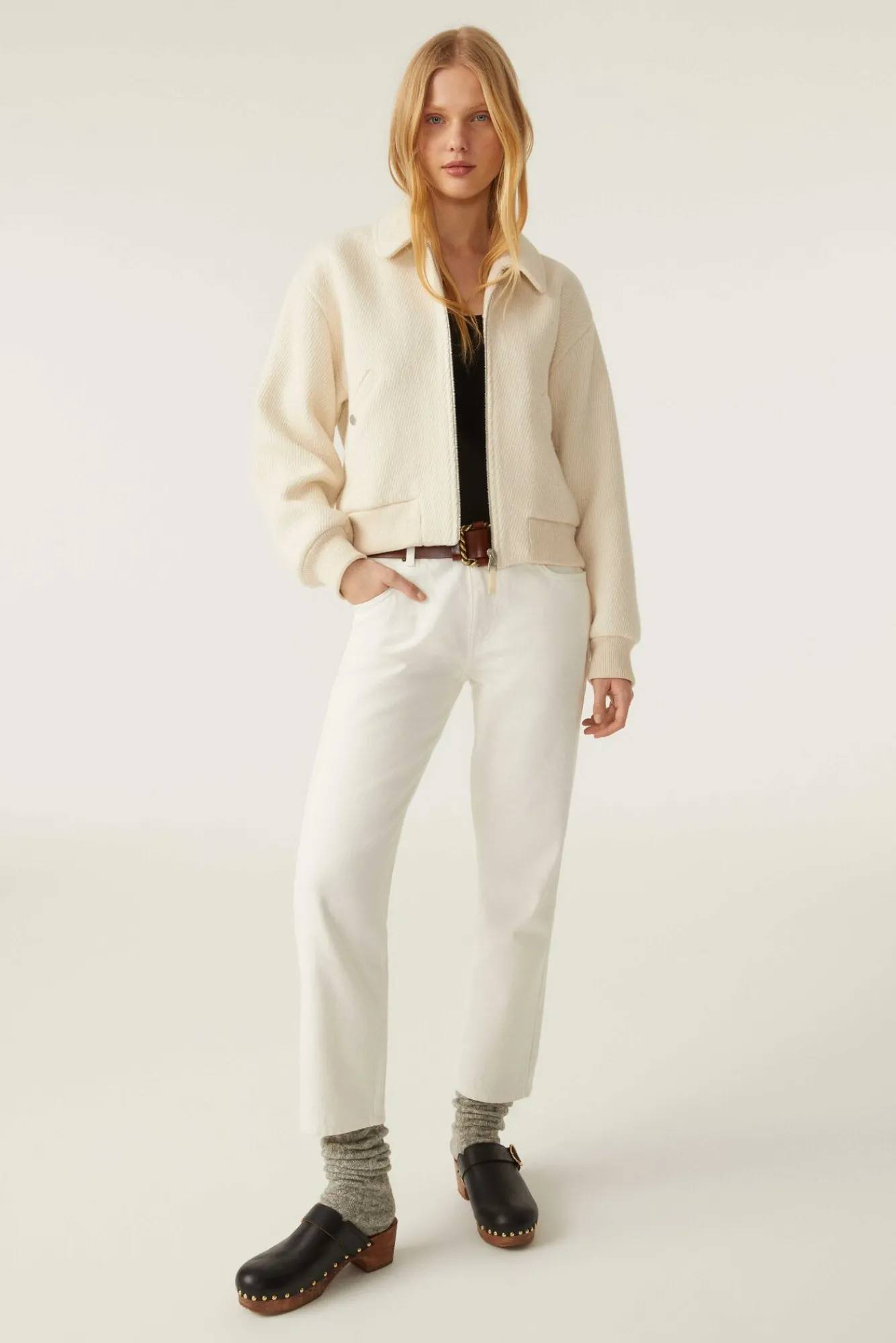ba&sh Denim*Devon. Blanc Ecru