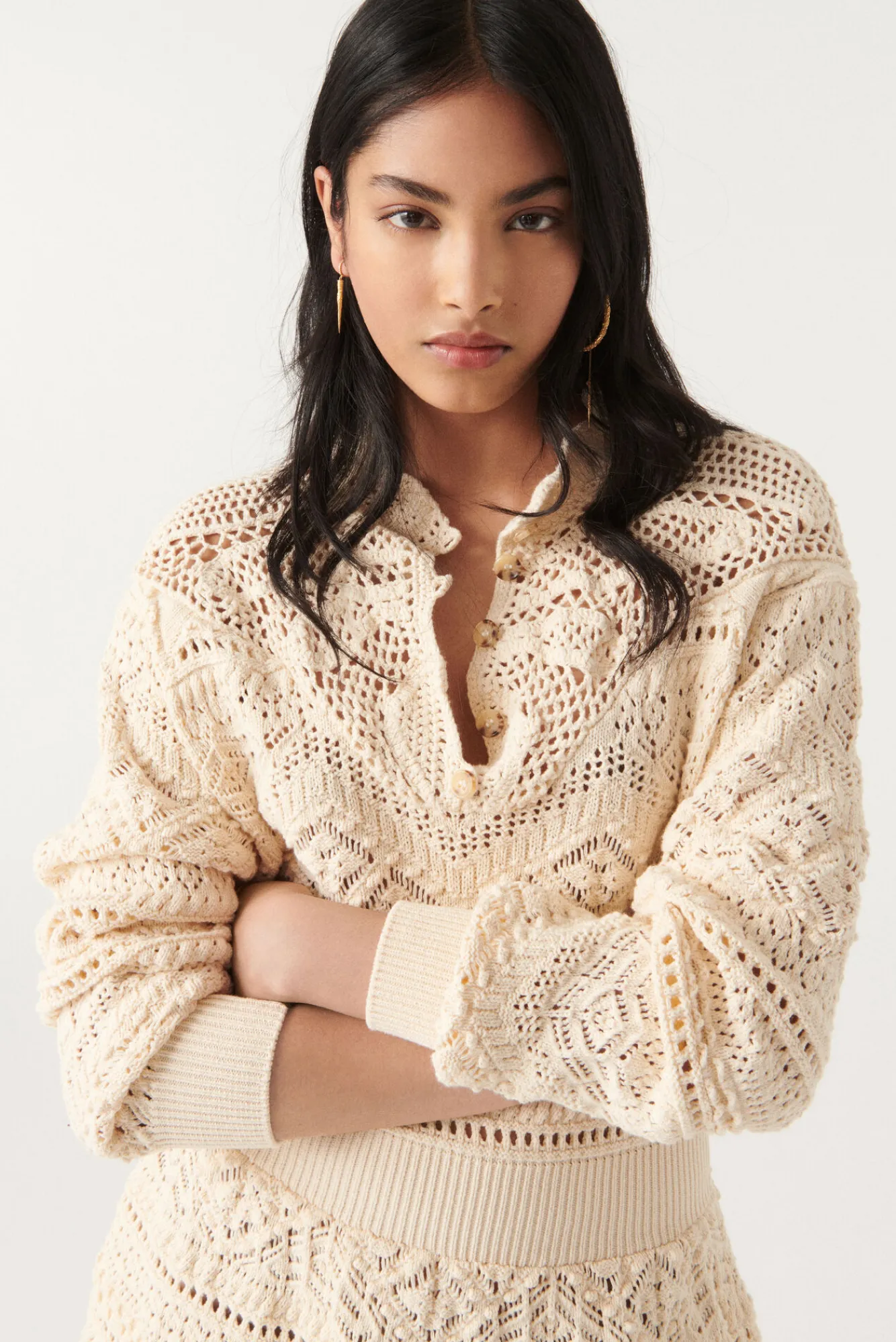 ba&sh Robes*Pearle. Blanc Ecru